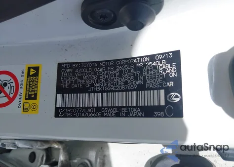 2014 Lexus Es 350 z USA, uszkodzony, nr VIN JTHBK1GG9E2087659